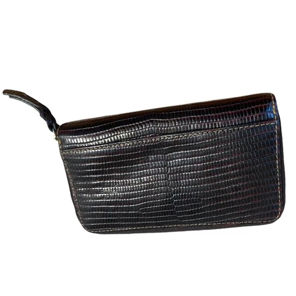 Dooney & Bourke Chocolate Crocodile Wallet - Picture 2 of 5